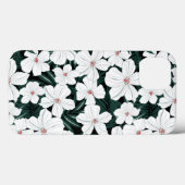 White Tropical Flowers Pattern Case-Mate iPhone Case (Achterkant (horizontaal))