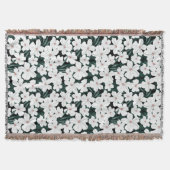 White Tropical Flowers Pattern Deken (Voorkant)
