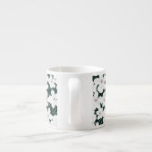 White Tropical Flowers Pattern Espresso Kop (Achterkant)