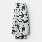 White Tropical Flowers Pattern Flesjeskoeler (Voorkant)