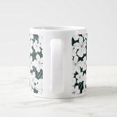 White Tropical Flowers Pattern Grote Koffiekop (Achterkant)