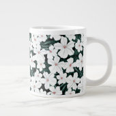 White Tropical Flowers Pattern Grote Koffiekop (Rechts)