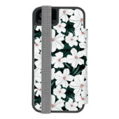 White Tropical Flowers Pattern Incipio iPhone Portemonnee Hoesje (Agenda Achterkant)