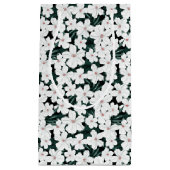 White Tropical Flowers Pattern Klein Cadeauzakje (Voorkant)
