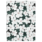 White Tropical Flowers Pattern Klembord (Achterkant)