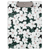White Tropical Flowers Pattern Klembord (Voorkant)