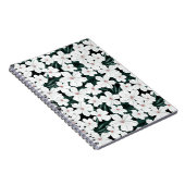 White Tropical Flowers Pattern Notitieboek (Rechterzijde)