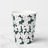 White Tropical Flowers Pattern Papieren Bekers (Rechts)