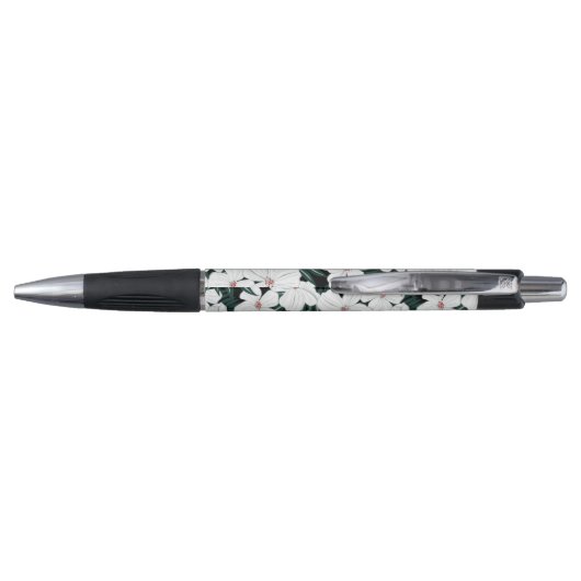 White Tropical Flowers Pattern Pen (Achterkant)