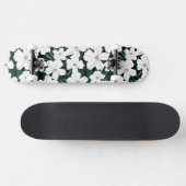 White Tropical Flowers Pattern Persoonlijk Skateboard (Horizontaal)