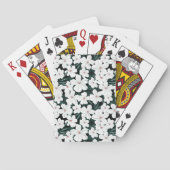 White Tropical Flowers Pattern Pokerkaarten (Achterkant)