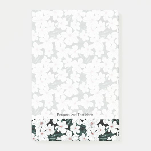 White Tropical Flowers Pattern Post-it® Notes (Voorkant)