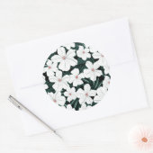 White Tropical Flowers Pattern Ronde Sticker (Envelop)
