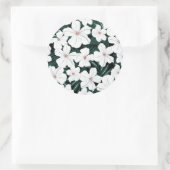 White Tropical Flowers Pattern Ronde Sticker (Tas)