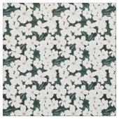 White Tropical Flowers Pattern Stof (Swatch)