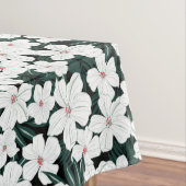 White Tropical Flowers Pattern Tafelkleed (Voorbeeld)