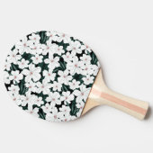 White Tropical Flowers Pattern Tafeltennisbatje (Zijkant)