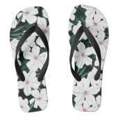 White Tropical Flowers Pattern Teenslippers (Voetbed)
