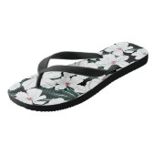 White Tropical Flowers Pattern Teenslippers (Schuin)