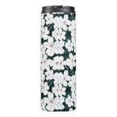 White Tropical Flowers Pattern Thermosbeker (Achterkant)