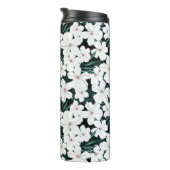 White Tropical Flowers Pattern Thermosbeker (Geroteerd rechts)