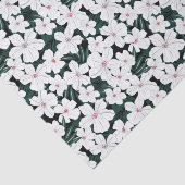 White Tropical Flowers Pattern Tissuepapier (Detail)