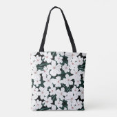 White Tropical Flowers Pattern Tote Bag (Achterkant)