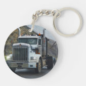 White Truck Art voor vrachtwagenchauffeurs Sleutelhanger (Achterkant)