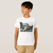 White Truck met Hay Bales voor truckers T-shirt (Voorkant volledig)