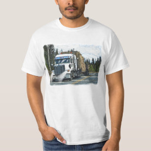 White Truck met Hay Bales voor truckers T-shirt