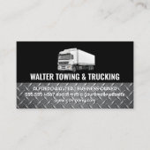 White Trucking Logo | Steel Trim | Logistics  Visitekaartje (Voorkant)