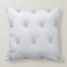 White Tufted Leather View Print Pillow Kussen
