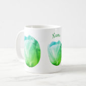 White Tulip Abstracte ventilatorkunst op maat Koffiemok (Voorkant links)