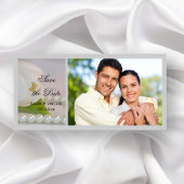 White Tulip and Pearl Spring Wedding Save the Date