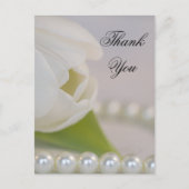 White Tulip and Pearls Spring Wedding Dank je Briefkaart (Voorkant)