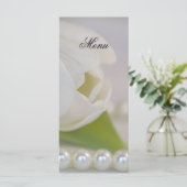 White Tulip and Pearls Spring Wedding Menu (Staand voorkant)
