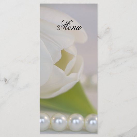 White Tulip and Pearls Spring Wedding Menu (Voorkant)