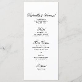 White Tulip and Pearls Spring Wedding Menu