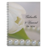 White Tulip and Pearls Spring Wedding Notitieboek (Voorkant)