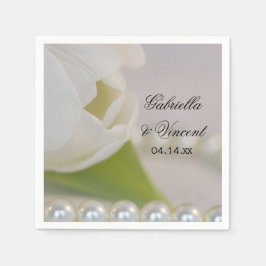 White Tulip and Pearls Spring Wedding Servetten