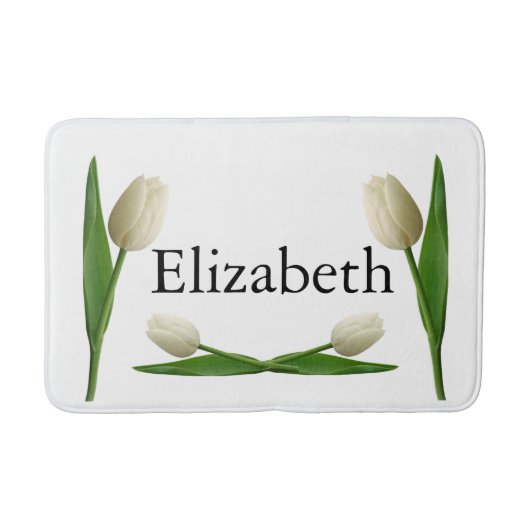 White Tulip Bathroom Bath Mat (Voorkant)