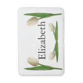 White Tulip Bathroom Bath Mat (Voorkant Verticaal)