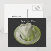 White Tulip Black Floral  Briefkaart (Voorkant / Achterkant)