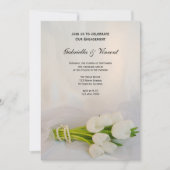 White Tulip Bouquet Spring Engagement Party Kaart (Voorkant)