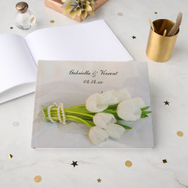 White Tulip Bouquet Spring Wedding Gastenboek