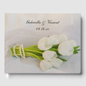 White Tulip Bouquet Spring Wedding Gastenboek (Voorkant)