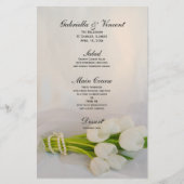 White Tulip Bouquet Spring Wedding Menu (Voorkant)