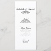 White Tulip Bouquet Spring Wedding Menu (Achterkant)