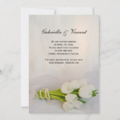 White Tulip Bouquet Spring Wedding Save the Date Kaart (Voorkant)