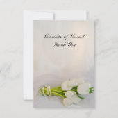 White Tulip Bouquet Wedding Flat Dank je wel Bedankkaart (Voorkant)